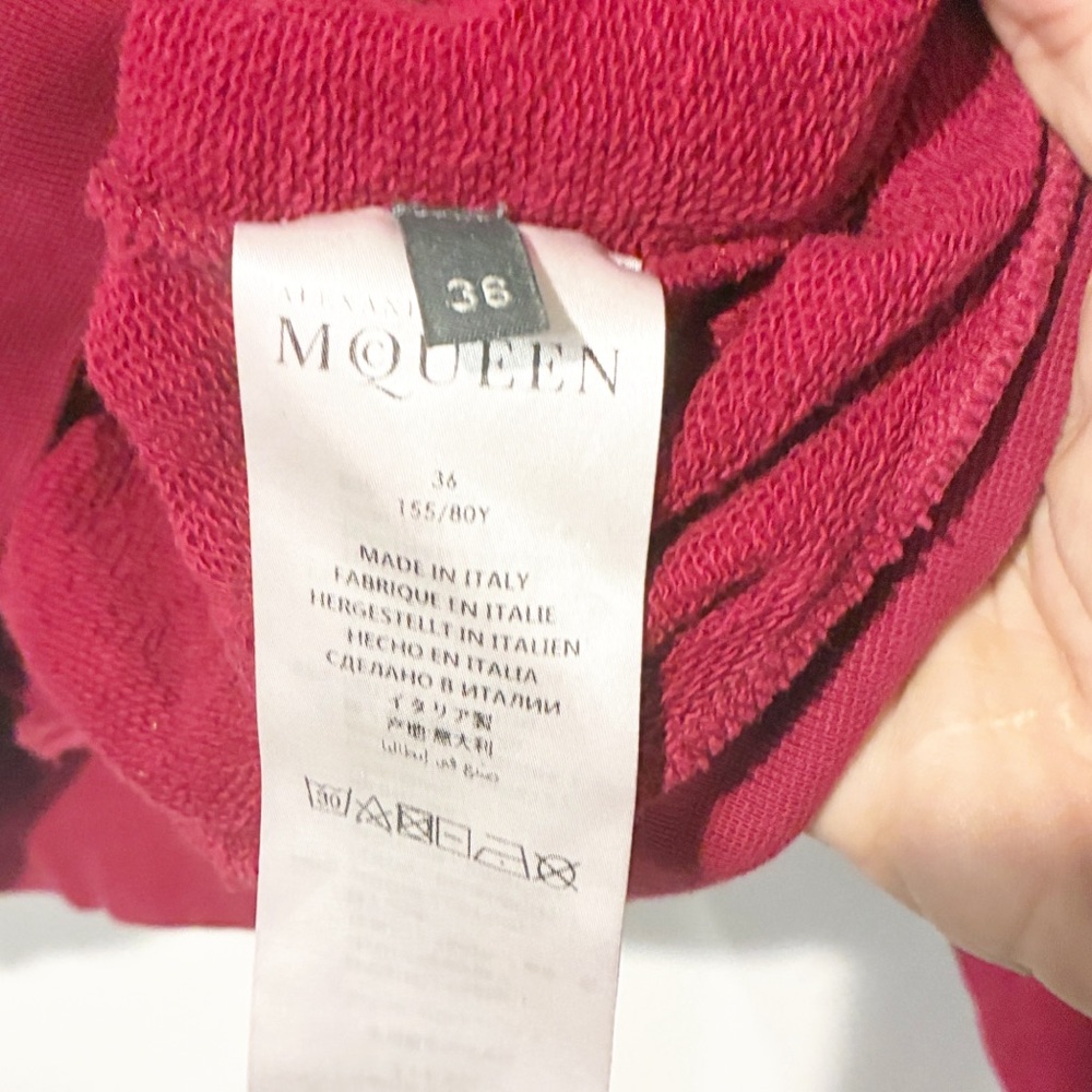 Alexander‎ McQueen Red Paint Drip Graphic Sweatshirt Pullover Size 36 - Picture 5 of 6